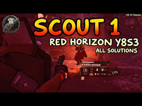 Video thumbnail: Y8S3 Scout 1 Walkthrough | All Clues (Red Horizon). Y8S3 Scout 1 walkthrough with all Red Horizon clue solutions in one clean Division 2 route.